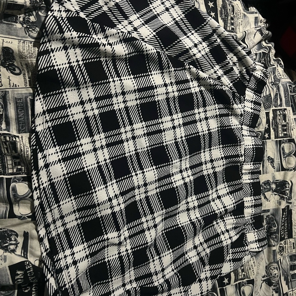 Black and White Plaid Skirt